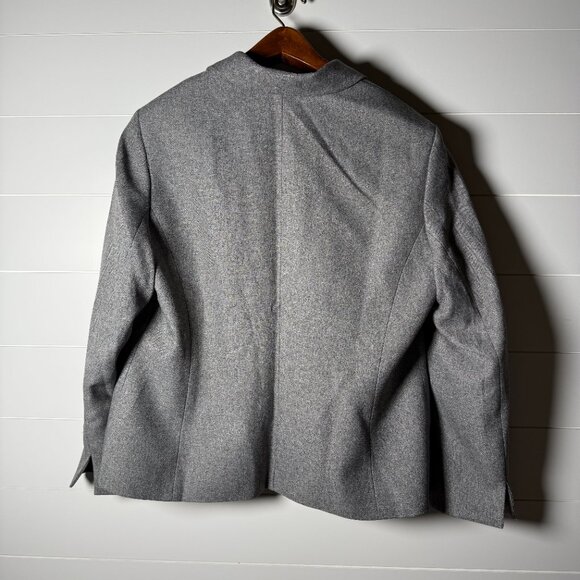 NWT Le Suit Pant Suit Grey Stone Wide Pants 3 Button Blazer Sz 18 - Picture 4 of 14